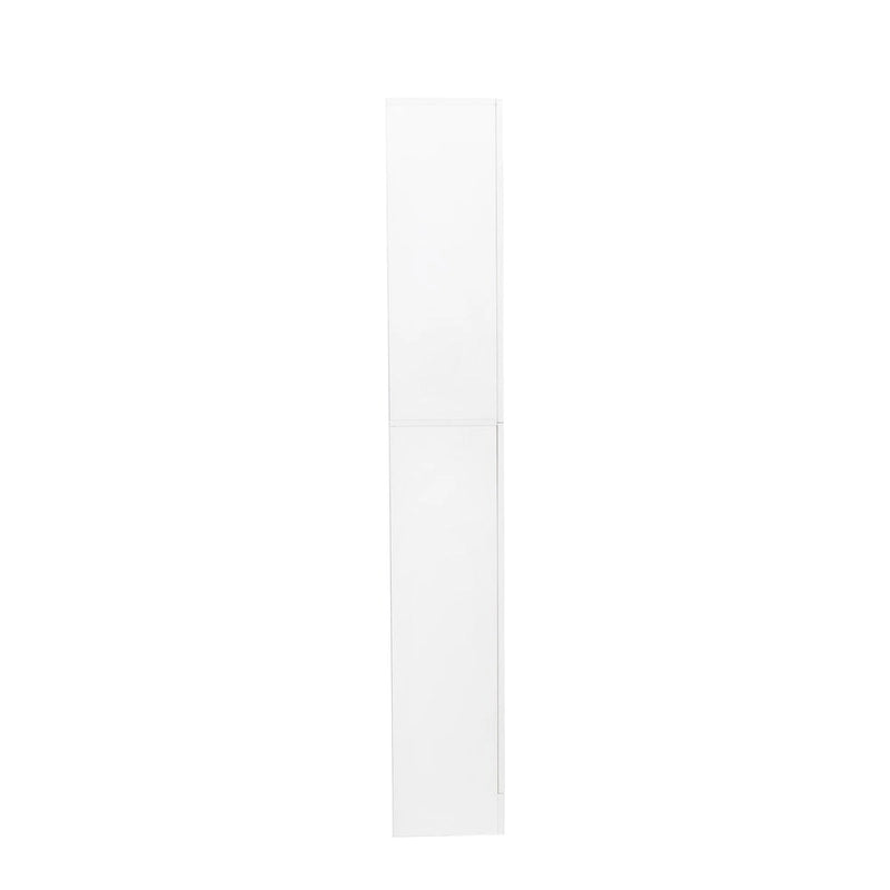 Slim Tall Freestanding Storage Cabinet with Fixed Shelves Black White