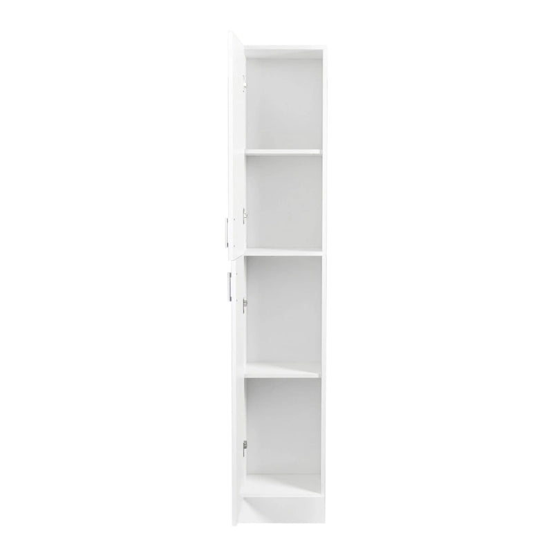 Slim Tall Freestanding Storage Cabinet with Fixed Shelves Black White