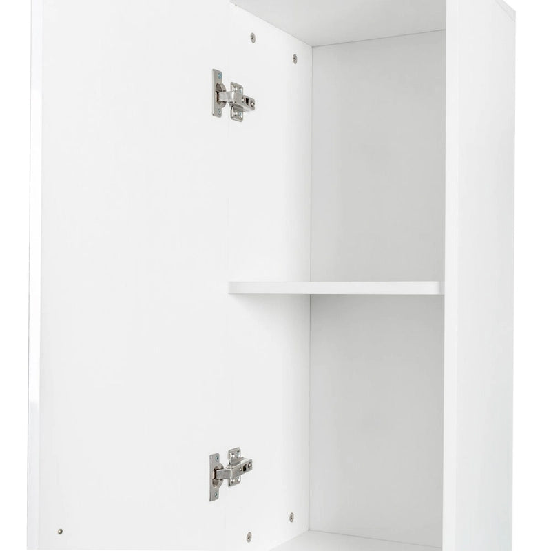 Slim Tall Freestanding Storage Cabinet with Fixed Shelves Black White