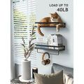 Dark Brown Wall-Mounted Floating Shelf with Removable Towel Rail Dark Finish