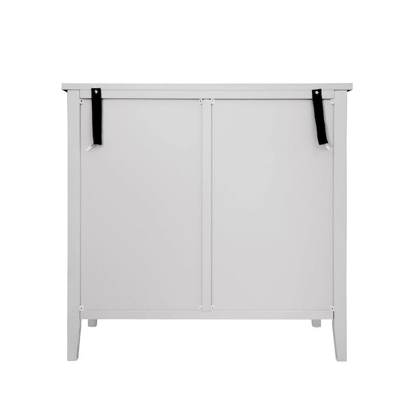 Light Grey Carved Floral 2-Door Storage Cabinet with Adjustable Shelves