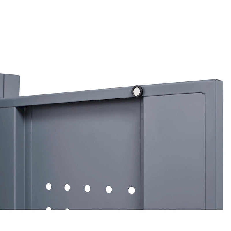 Tall Metal Storage Cabinet with Locking Double Doors and Ventilation Grey