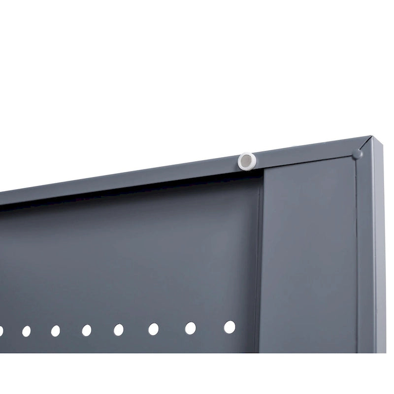 Tall Metal Storage Cabinet with Locking Double Doors and Ventilation Grey