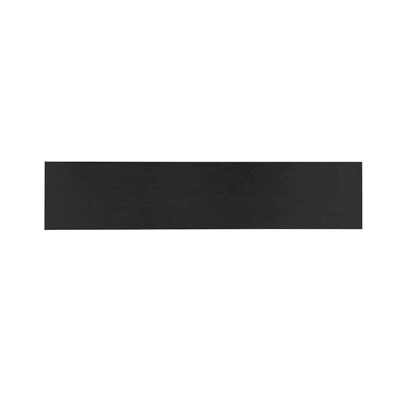 Black Wave Carved 4-Door Buffet Sideboard Cabinet with Adjustable Shelves