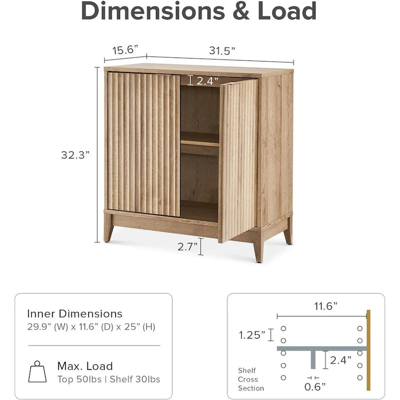 Meuble de rangement Mopio Brooklyn, armoire d'appoint d'entrée de ferme moderne, buffet, crédence