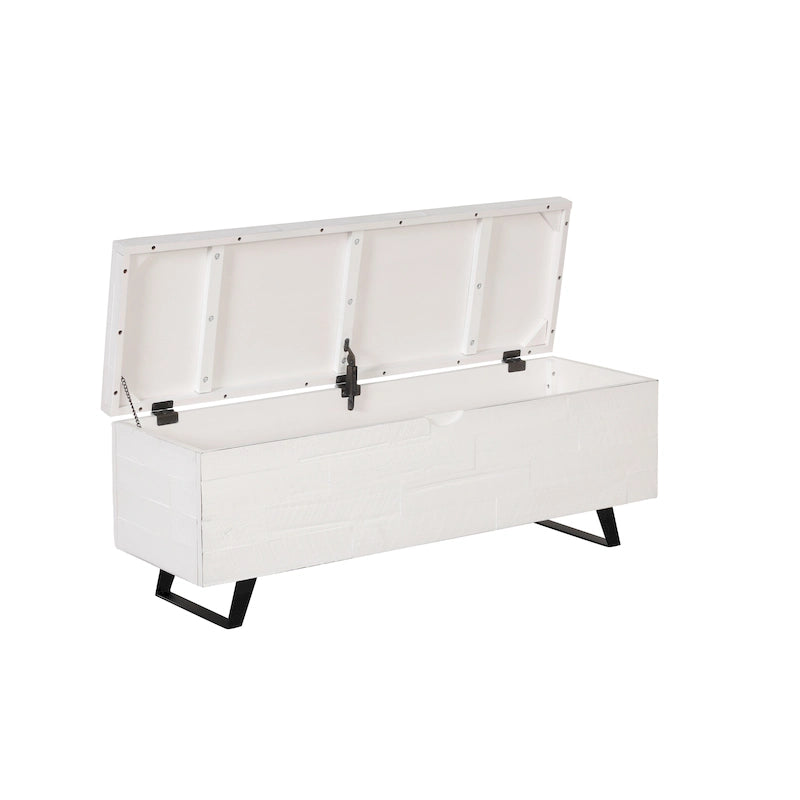Banc de rangement Broadmore en bois d'acacia de 46 pouces